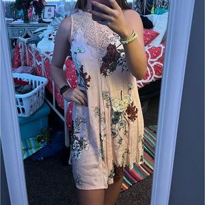 pink Flower lace dress